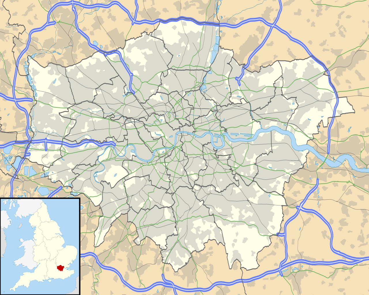Map showing Dock Inventories property coverage areas across Greater London